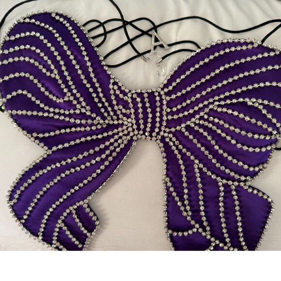 NWT Area Purple Crystal Bow Top Small - Picture 3 of 12
